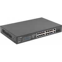 Switch Lanberg 16x 100Mb POE+/2x Combo niezarządzalny Rack 19" Gigabit Ethernet 150W